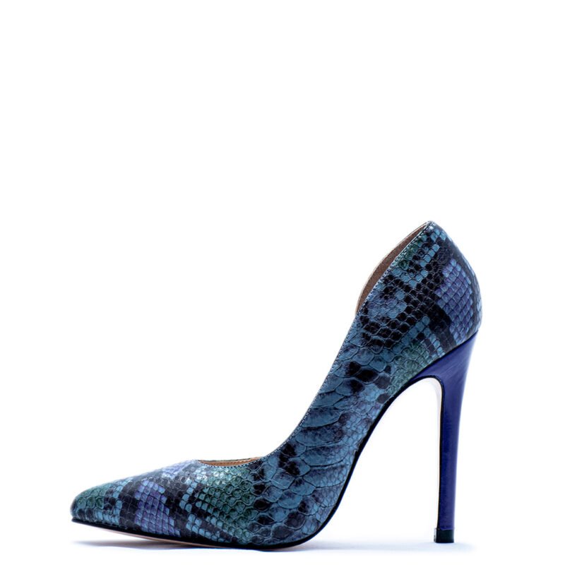 purple snake print high heel
