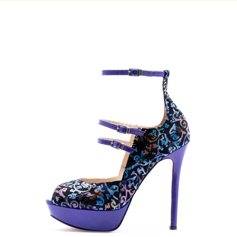 purple platform heels for men and women