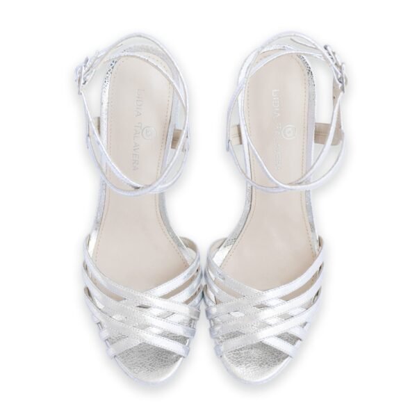 Silver platform sandal petite-sized custom heels