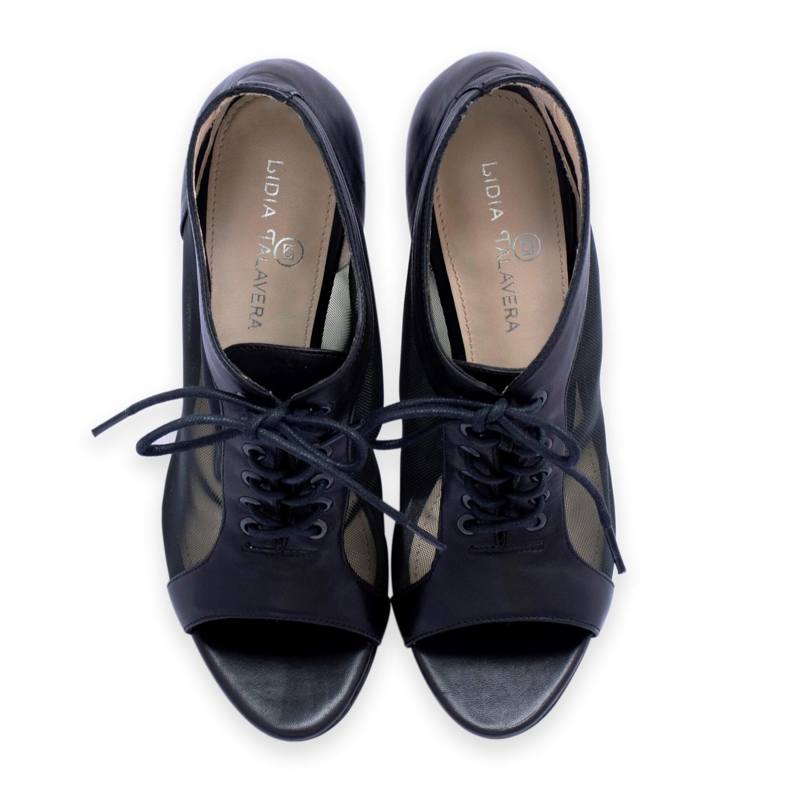 black front lace ankle bootie heels for men & women