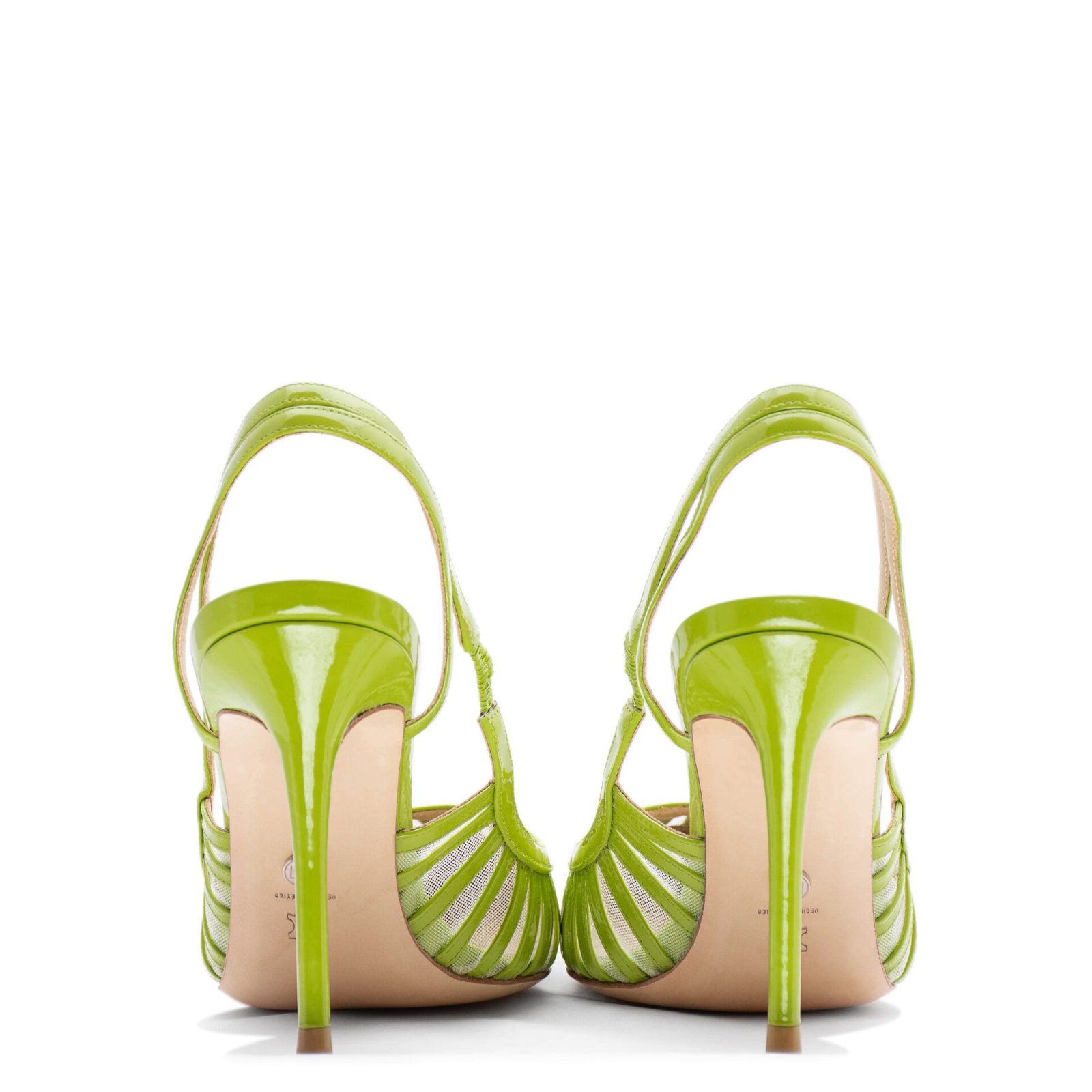 Green slingback high heels in men's sizes