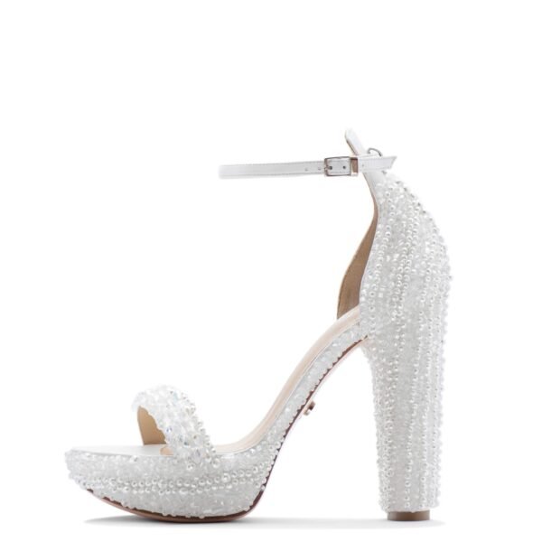 White wedding shoes with crystals