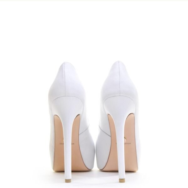 white wedding high heels for wide feet