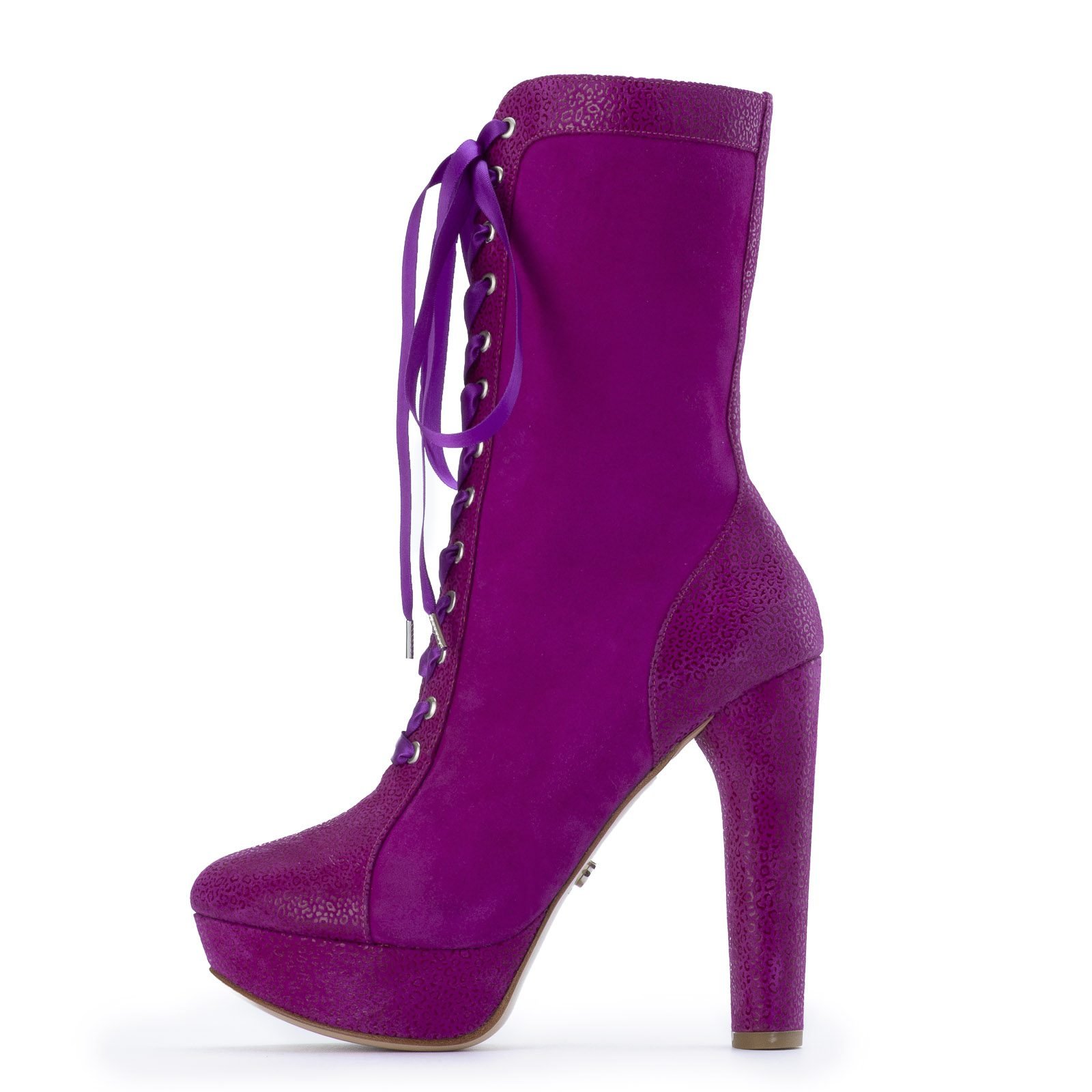Magenta Lace-Up Boots