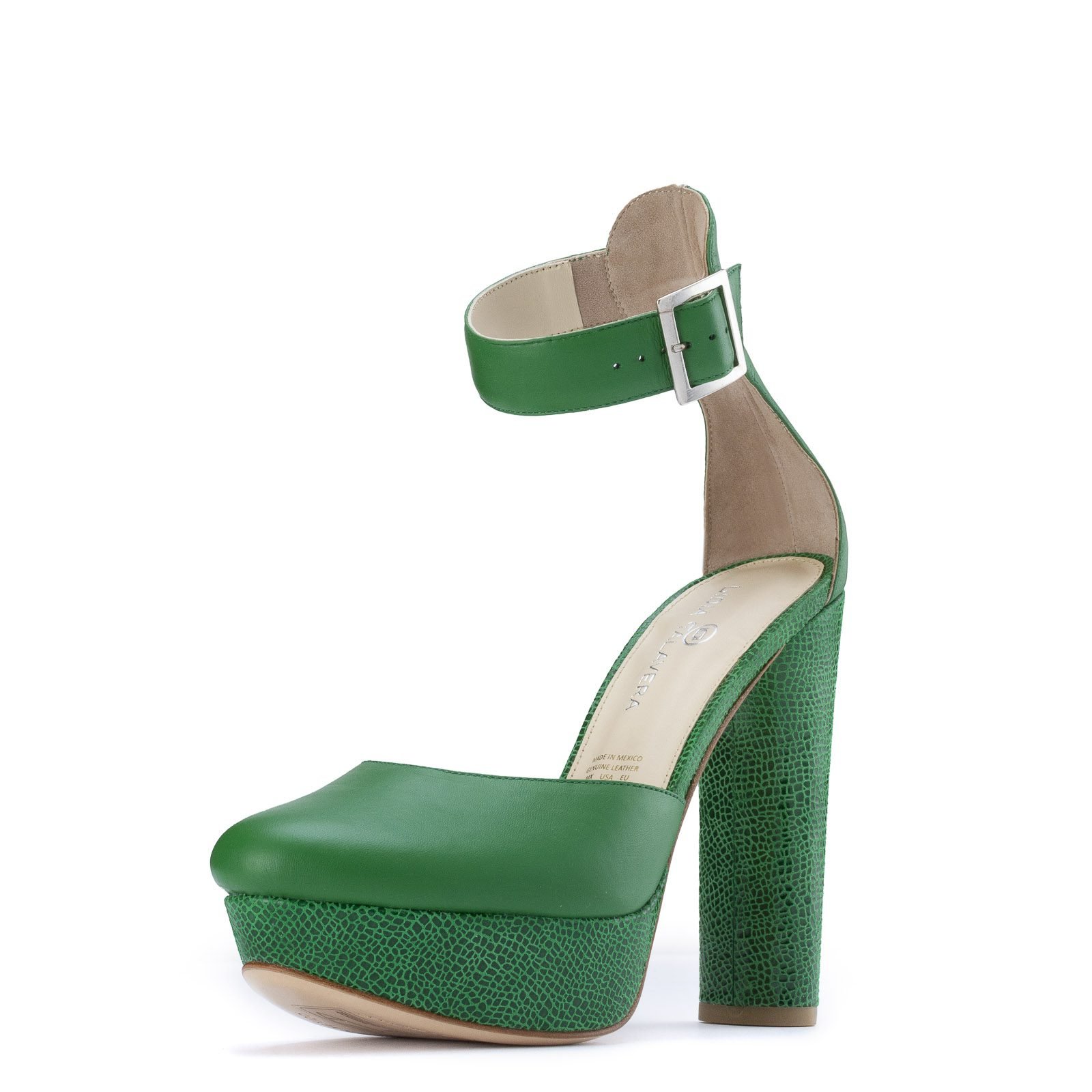 Green Platform High Heels for wide feet