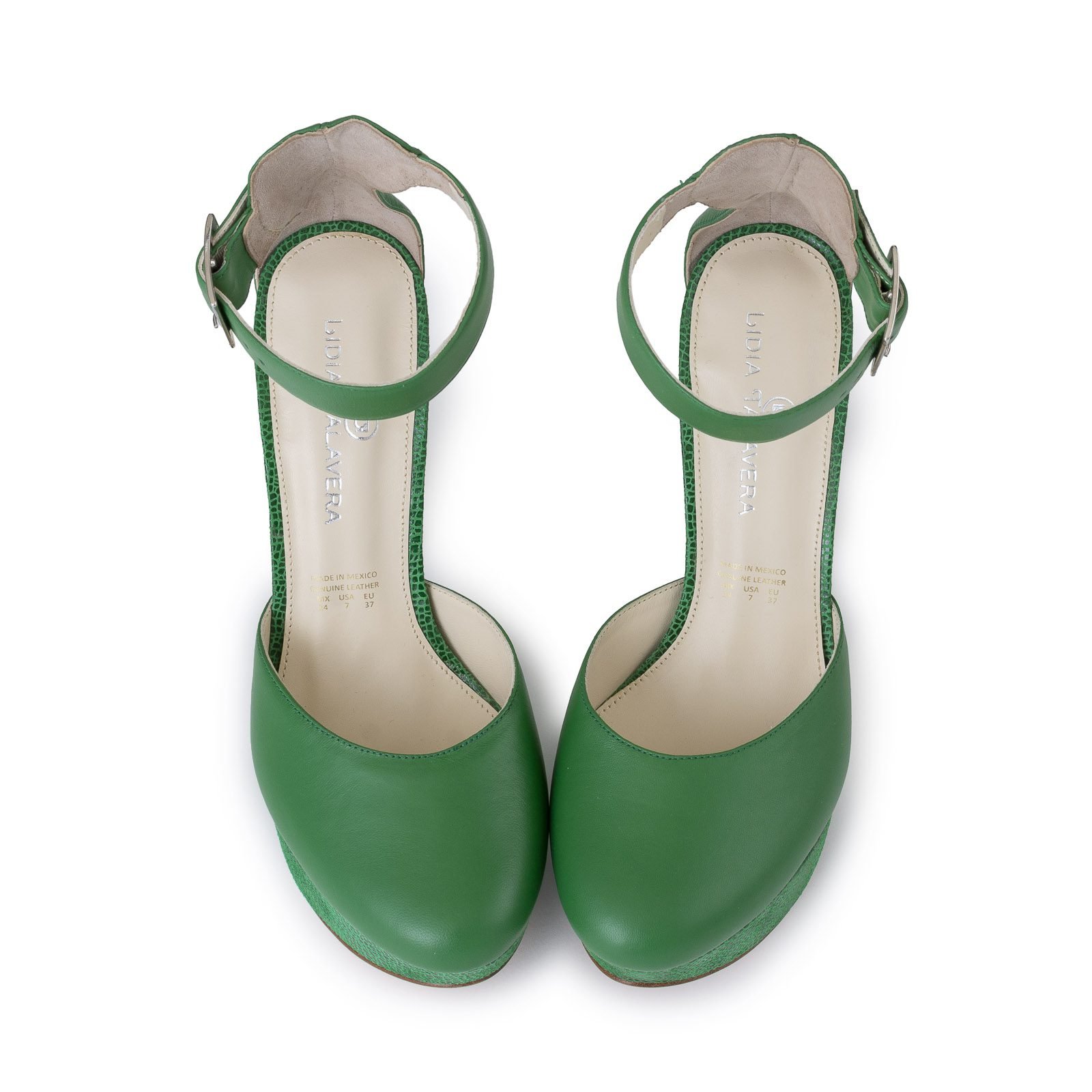 Green Wide High Heels