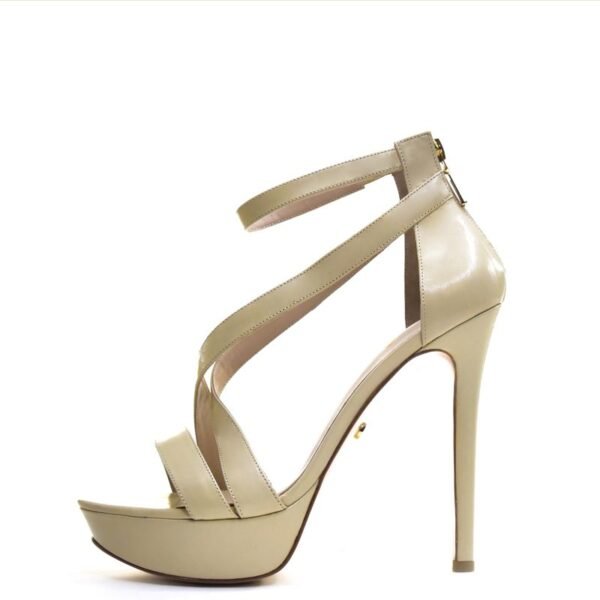 Nude strappy platform heels best sale