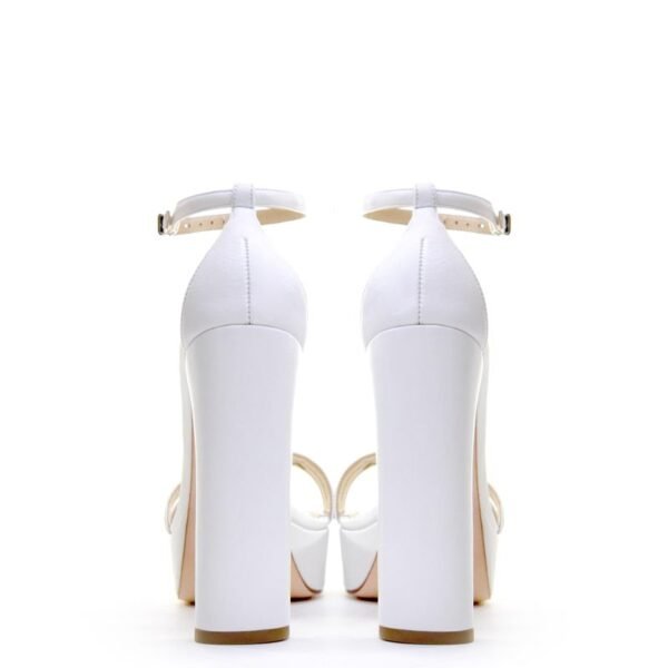 white sandals with thick heels