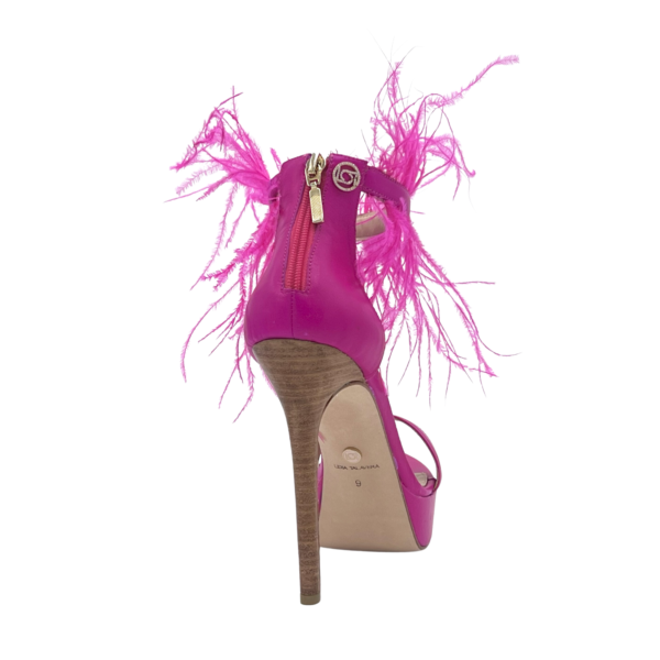 Pink Sexy Sandals with feathers