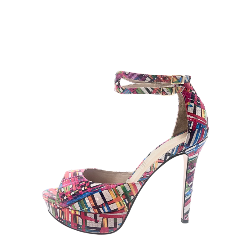 Multicolor Strappy Sandal with crystals